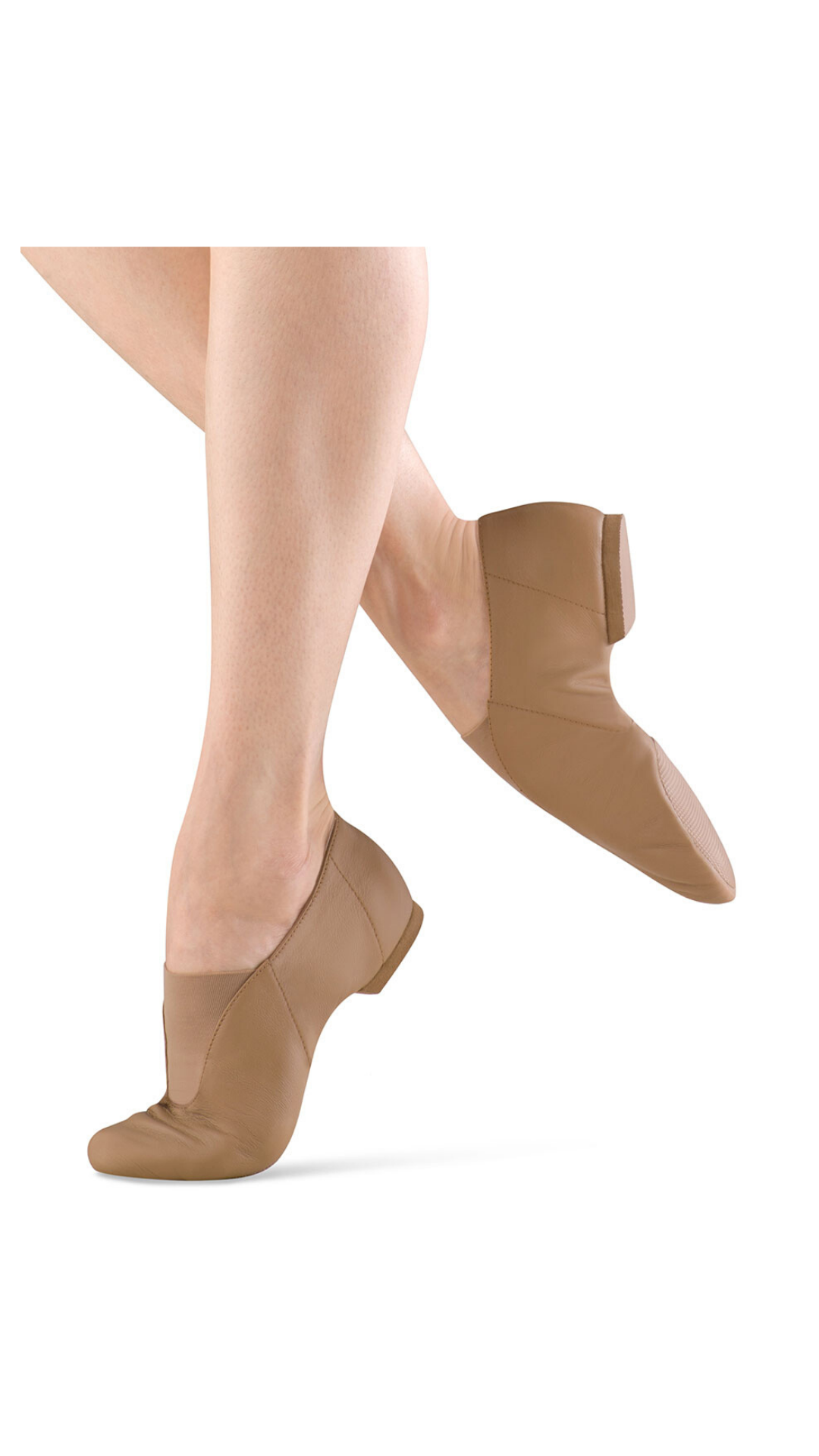 Super Jazz Slip-On Jazz Shoe Tan lateral and medial side view