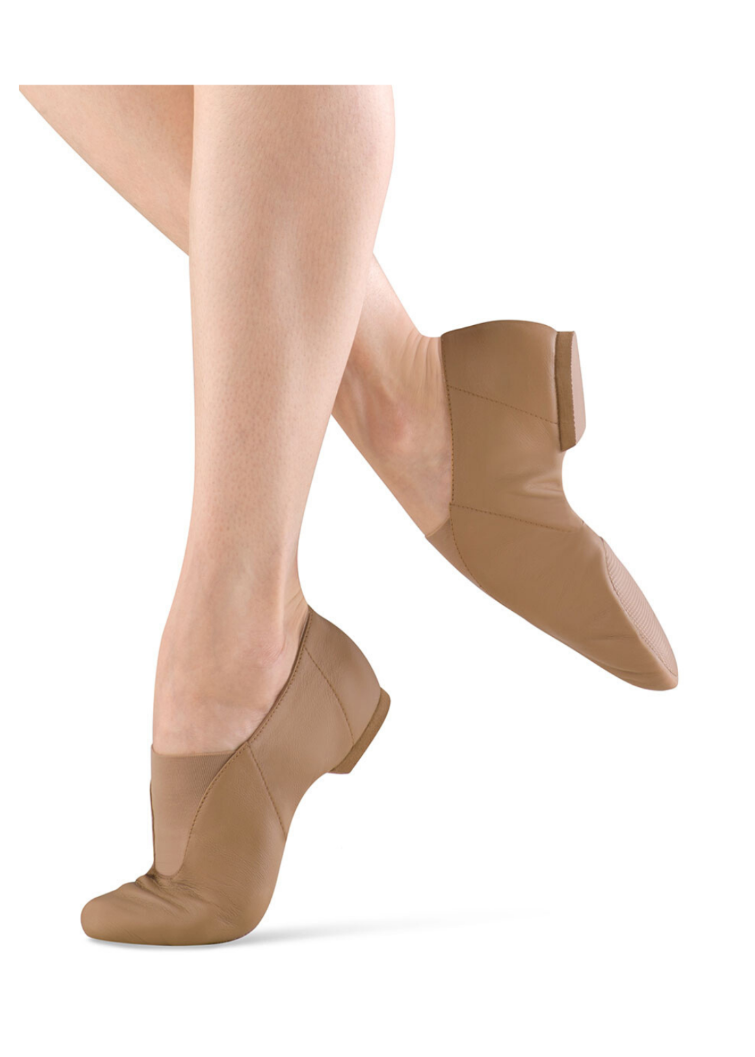 Super Jazz Slip-On Jazz Shoe Tan lateral and medial side view