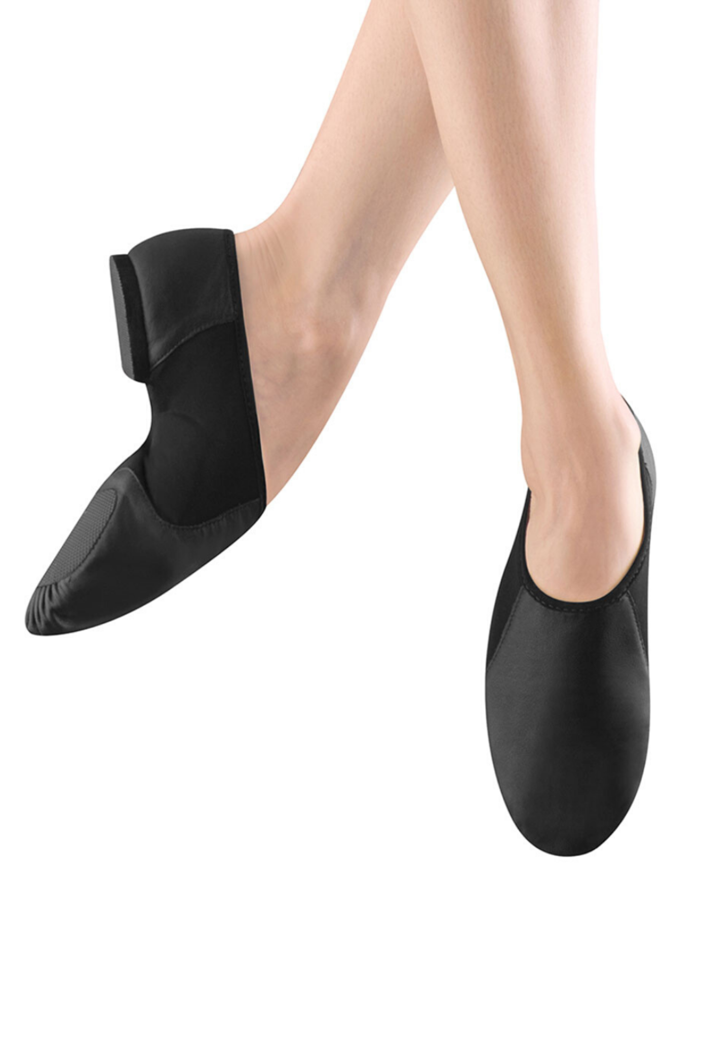 Neo-Flex Slip On Jazz Shoe Black front and side view