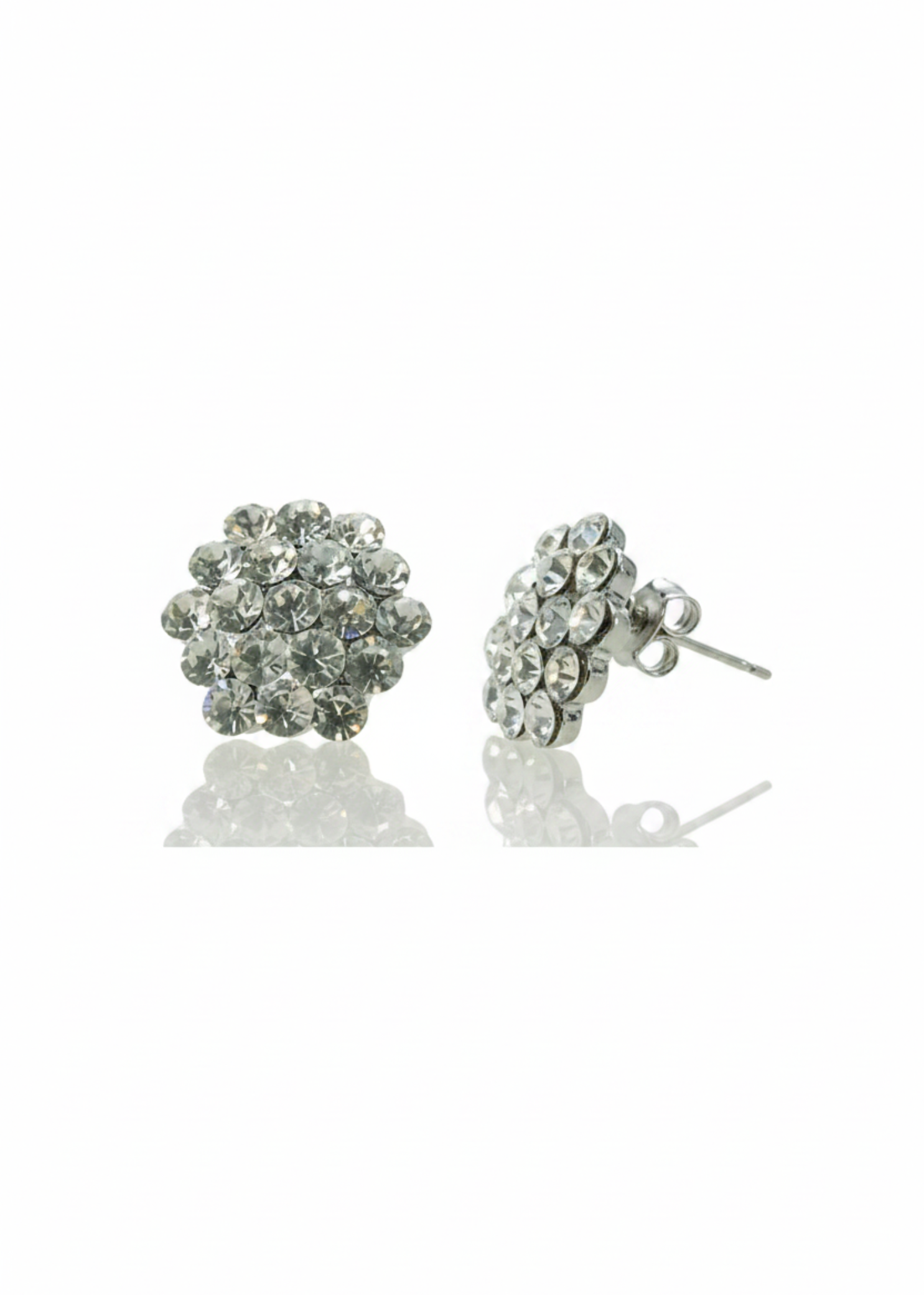 Pierced Crystal Cluster Earrings front view