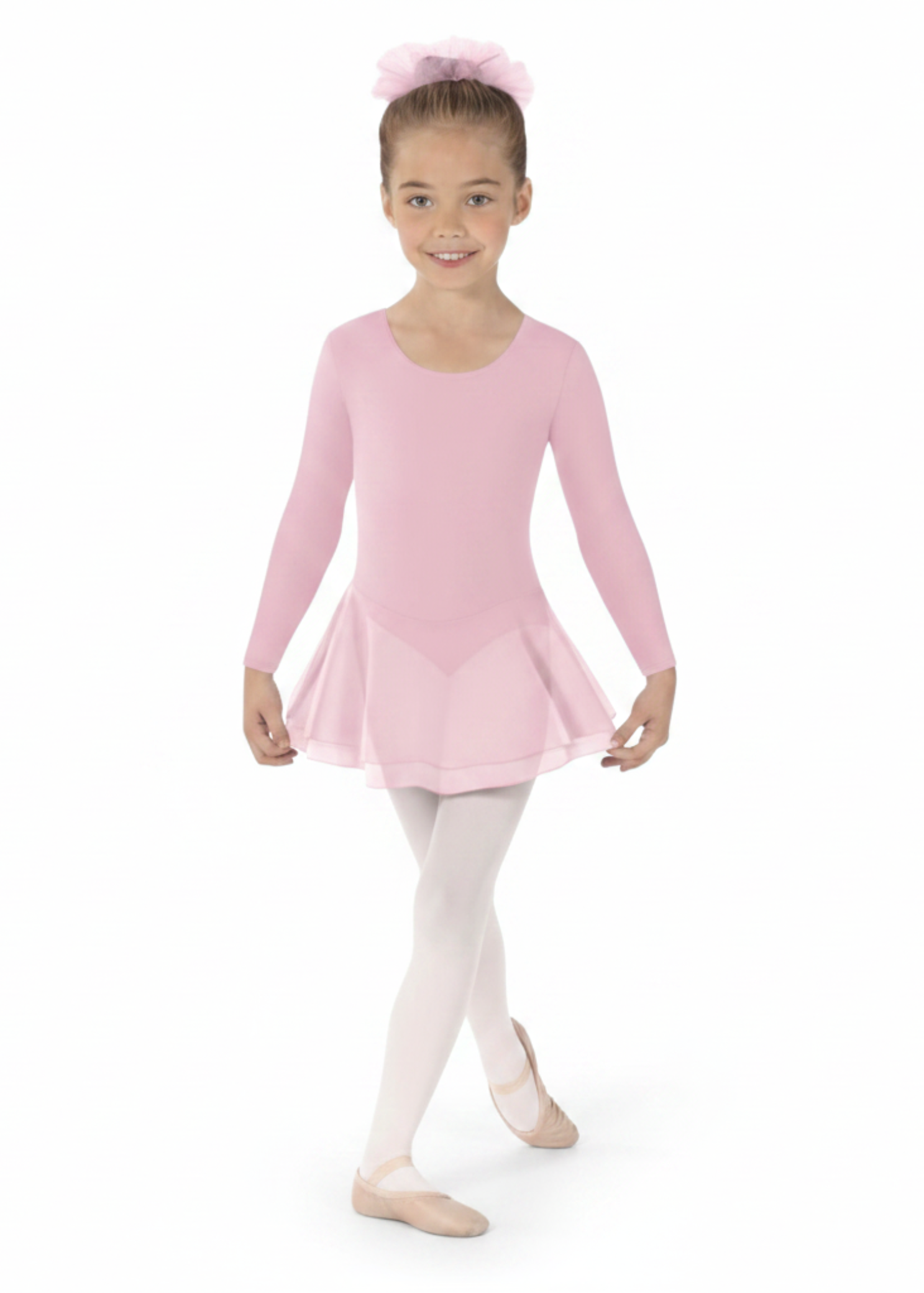 Long Sleeve Dress Pink front view