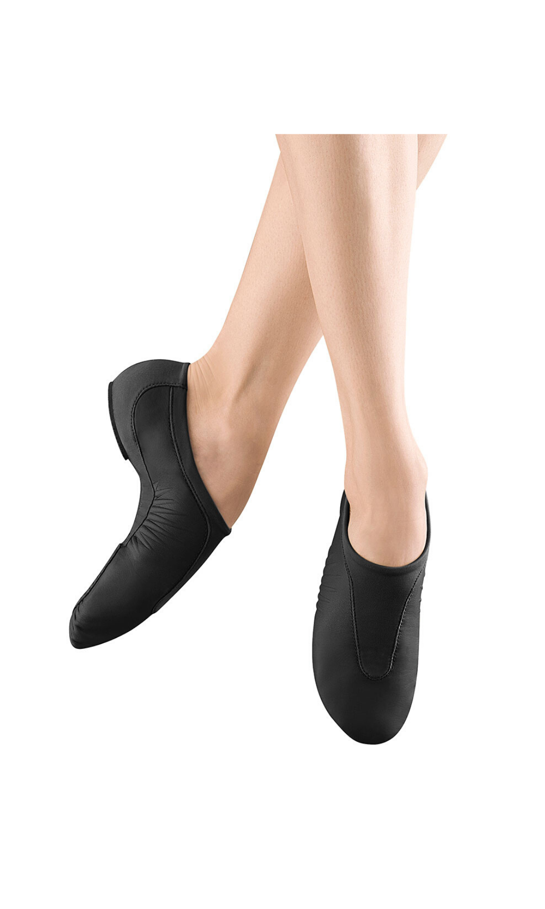 Pulse Leather Jazz Shoe Black front and medial side view