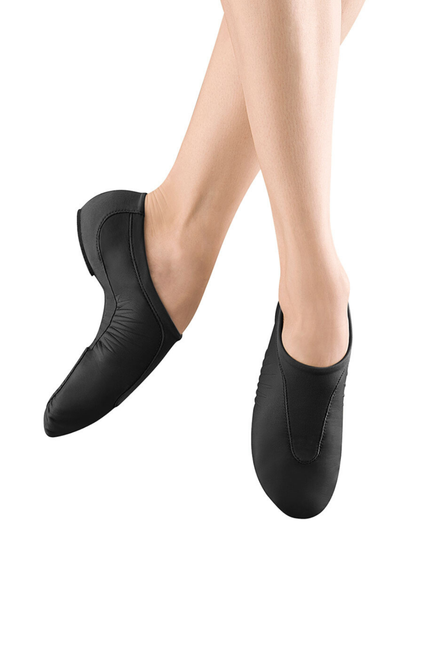 Pulse Leather Jazz Shoe Black front and medial side view