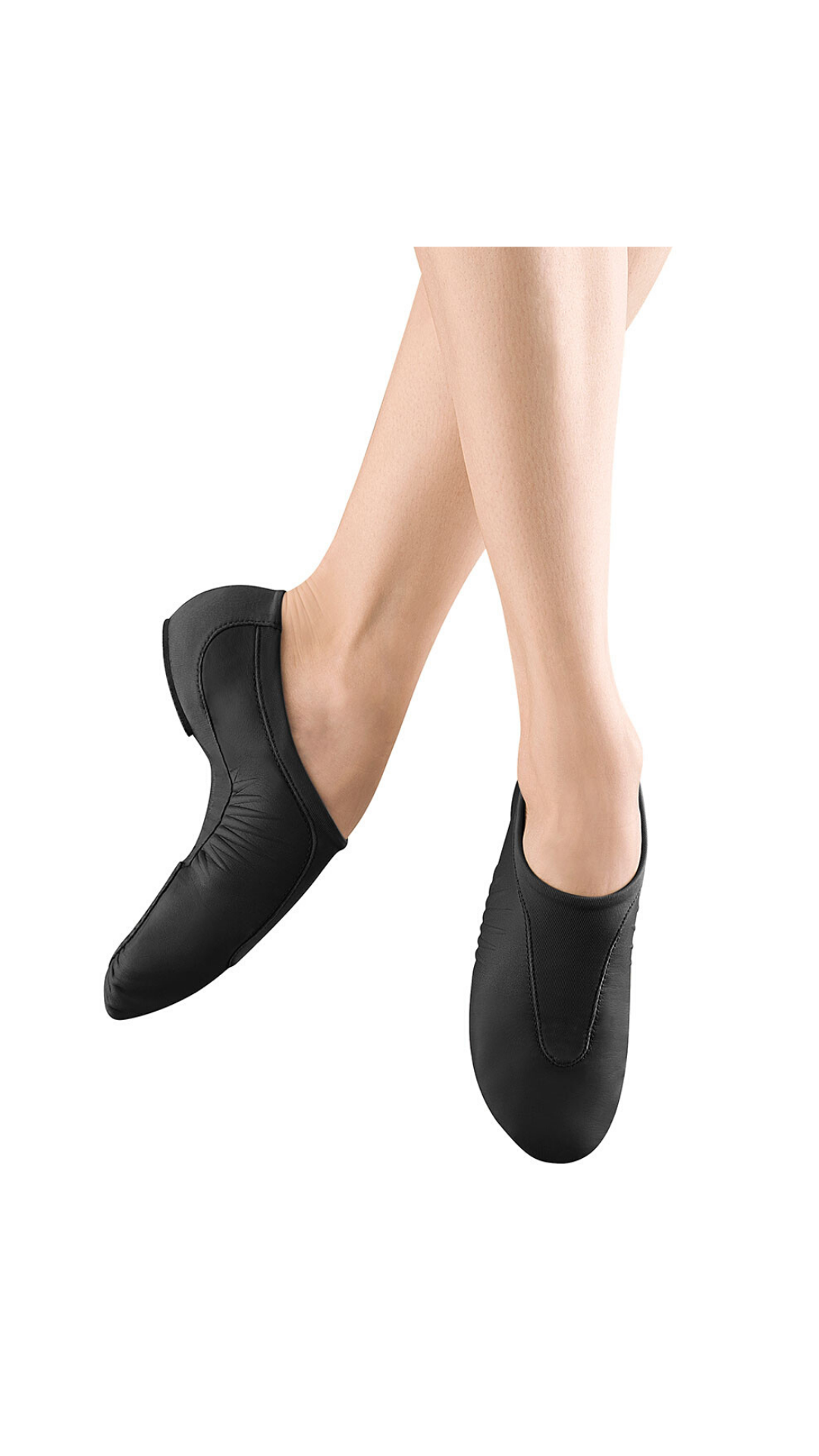 Pulse Leather Jazz Shoe Black front and medial side view