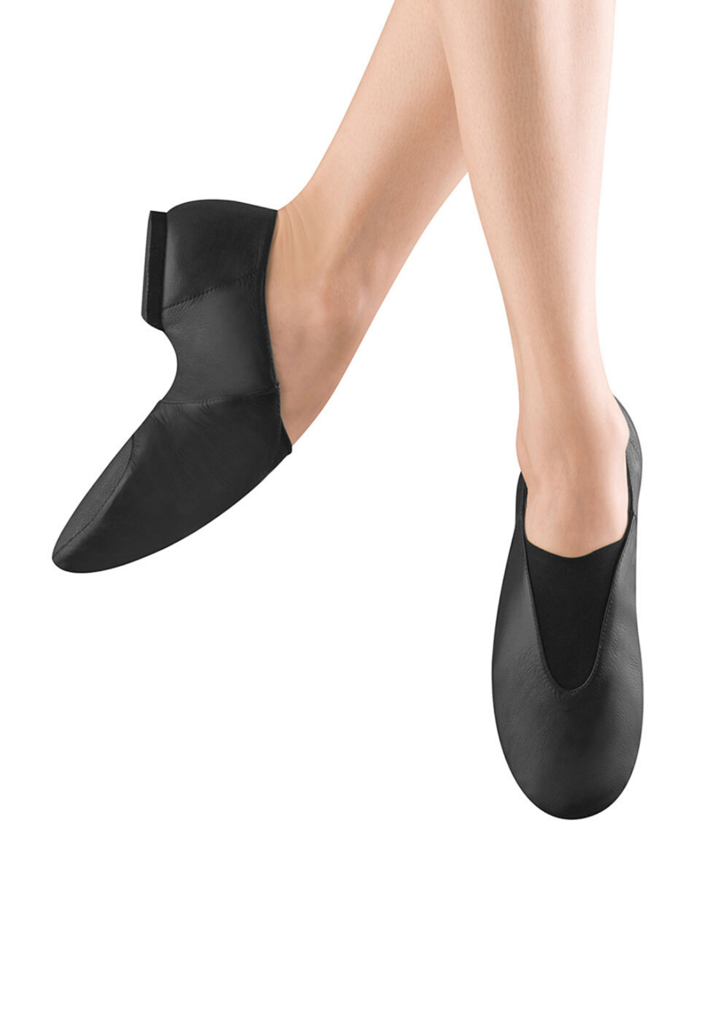 Super Jazz Slip-On Jazz Shoe Black top and medial side view