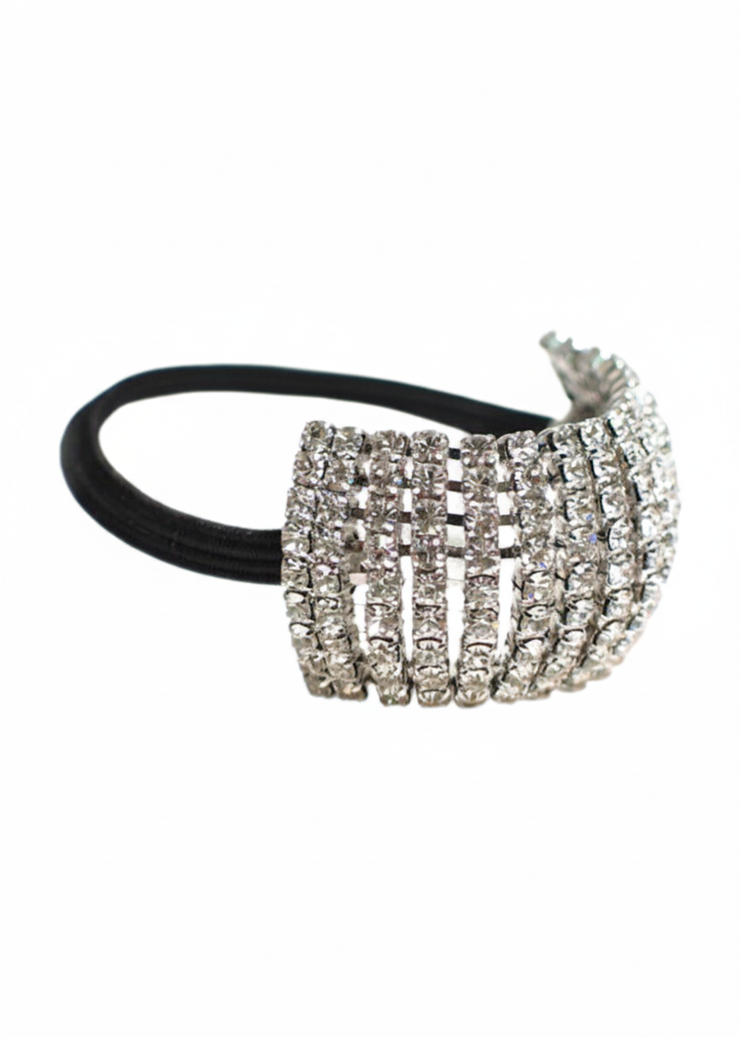 Crystal Rhinestone Ponytail Holder front view
