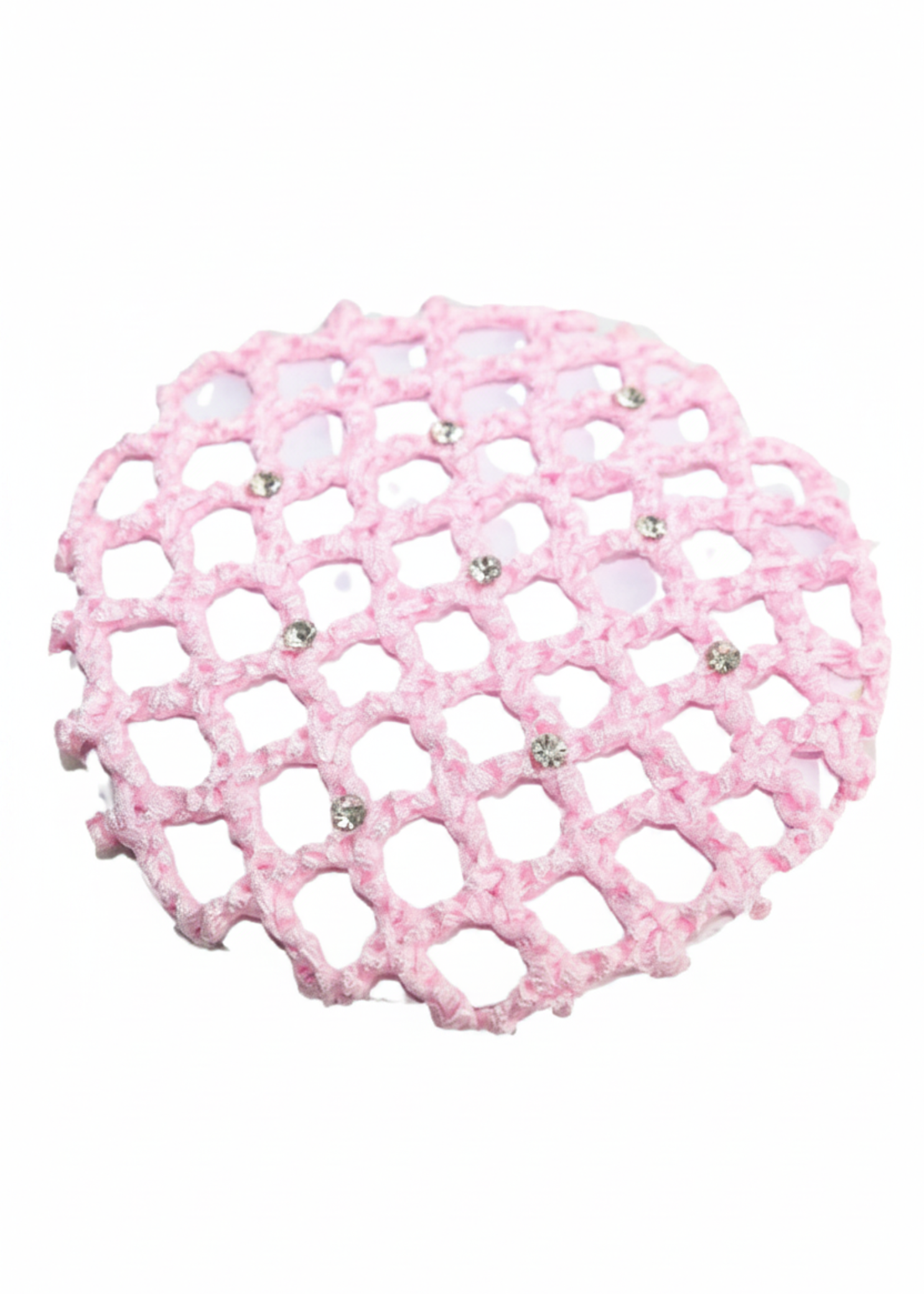 Small Bun Cover with Rhinestones light pink