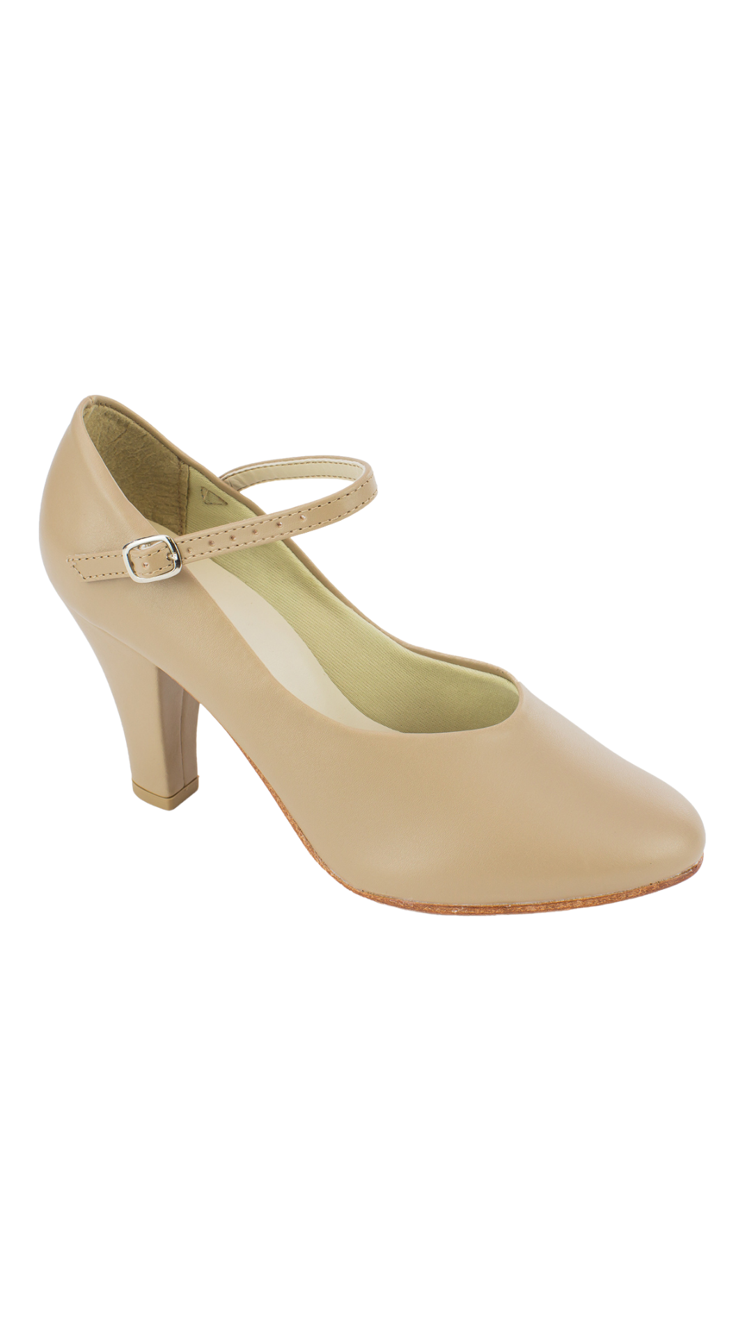 Chloe Character 3" Braced Heel Shoe Tan side view