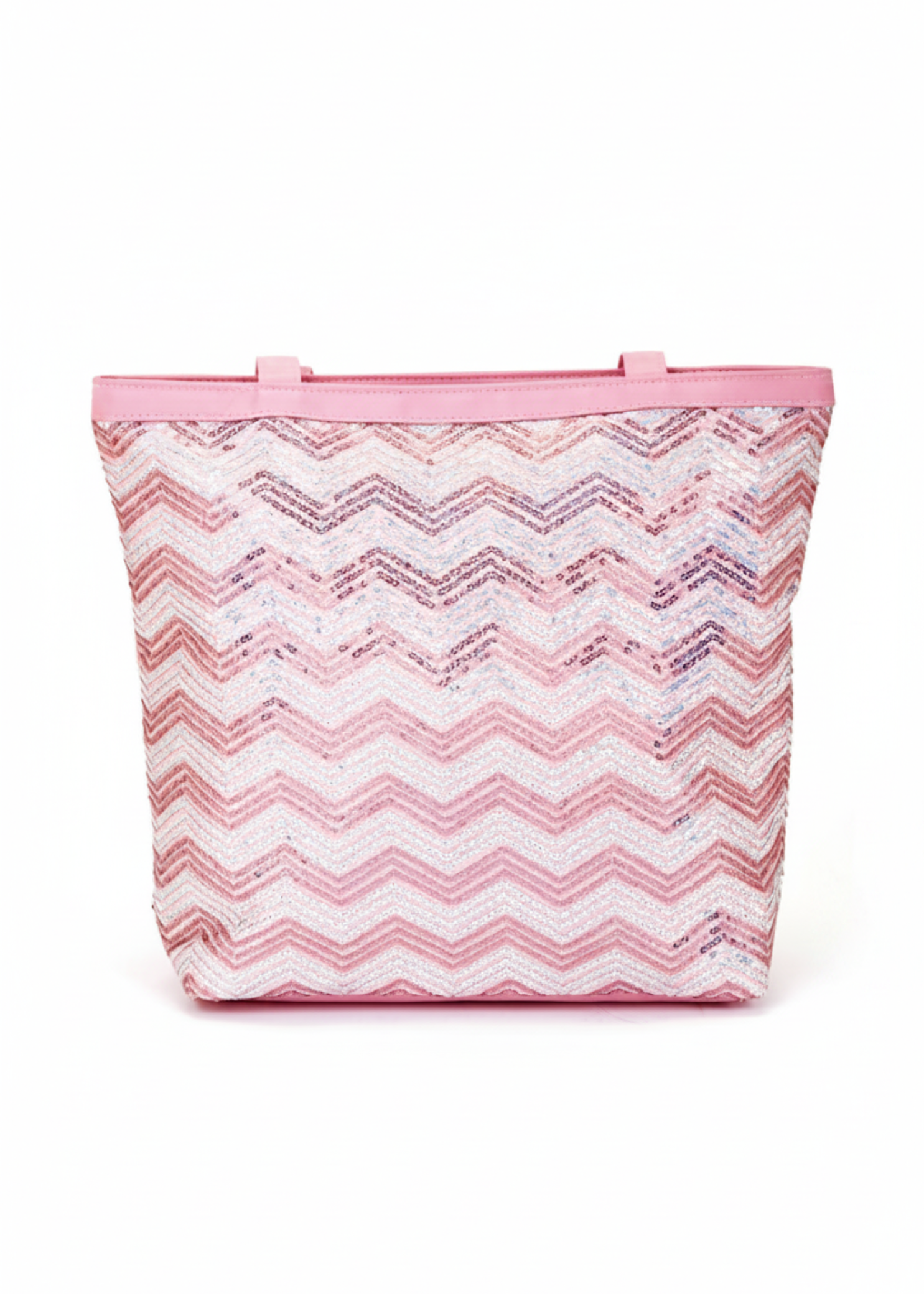 Chevron Tote Pink front view