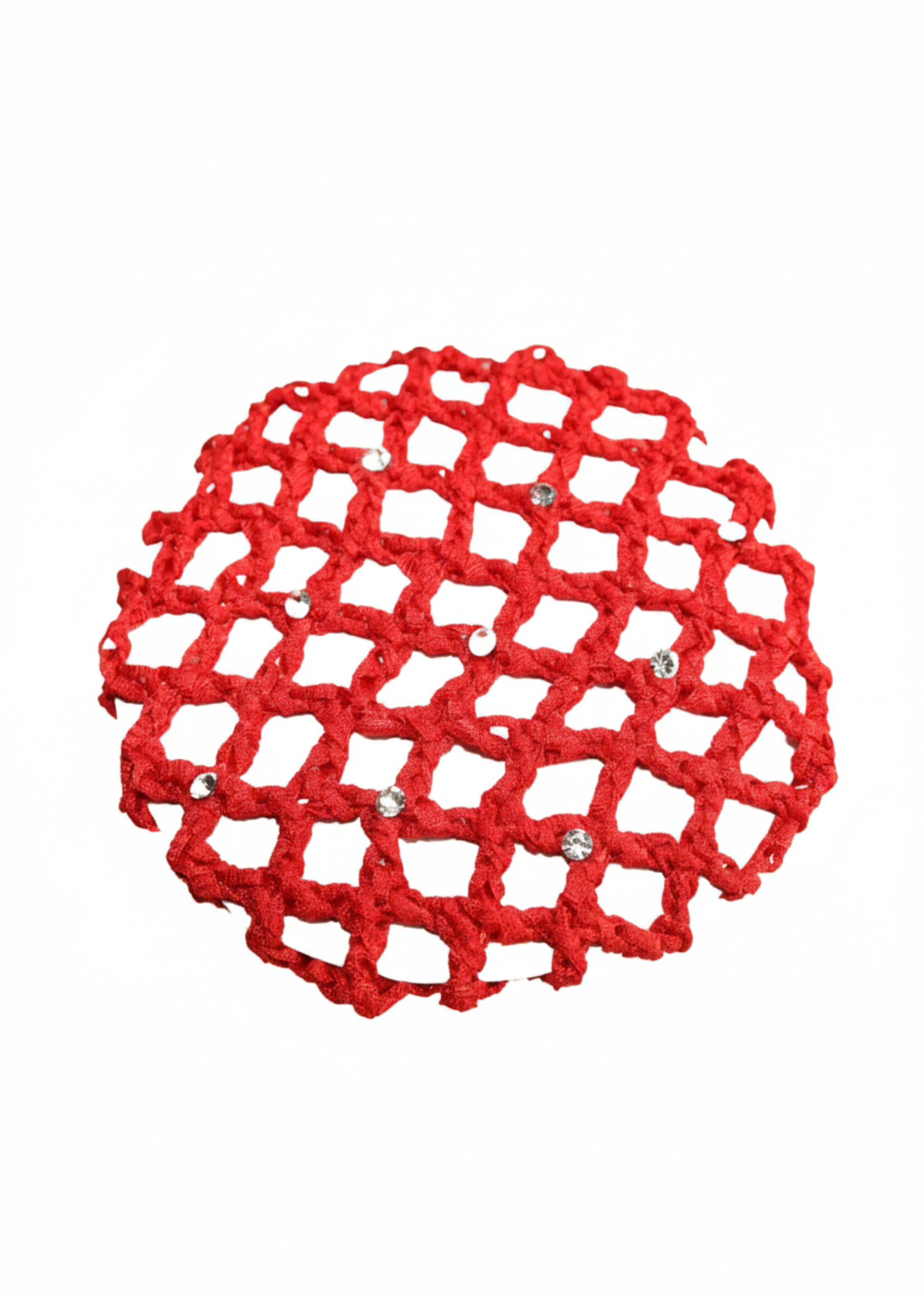 Small Bun Cover with Rhinestones red
