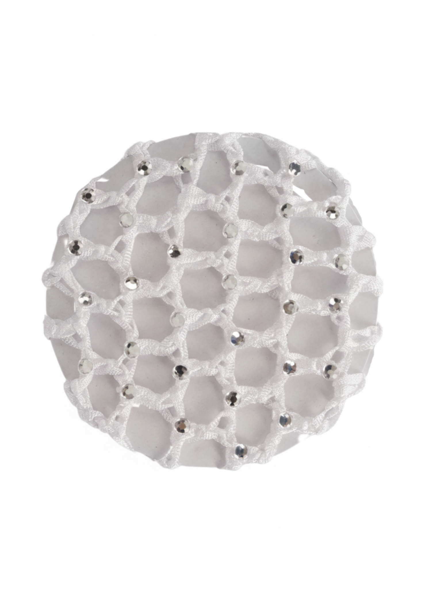 Small Bun Cover with Rhinestones white