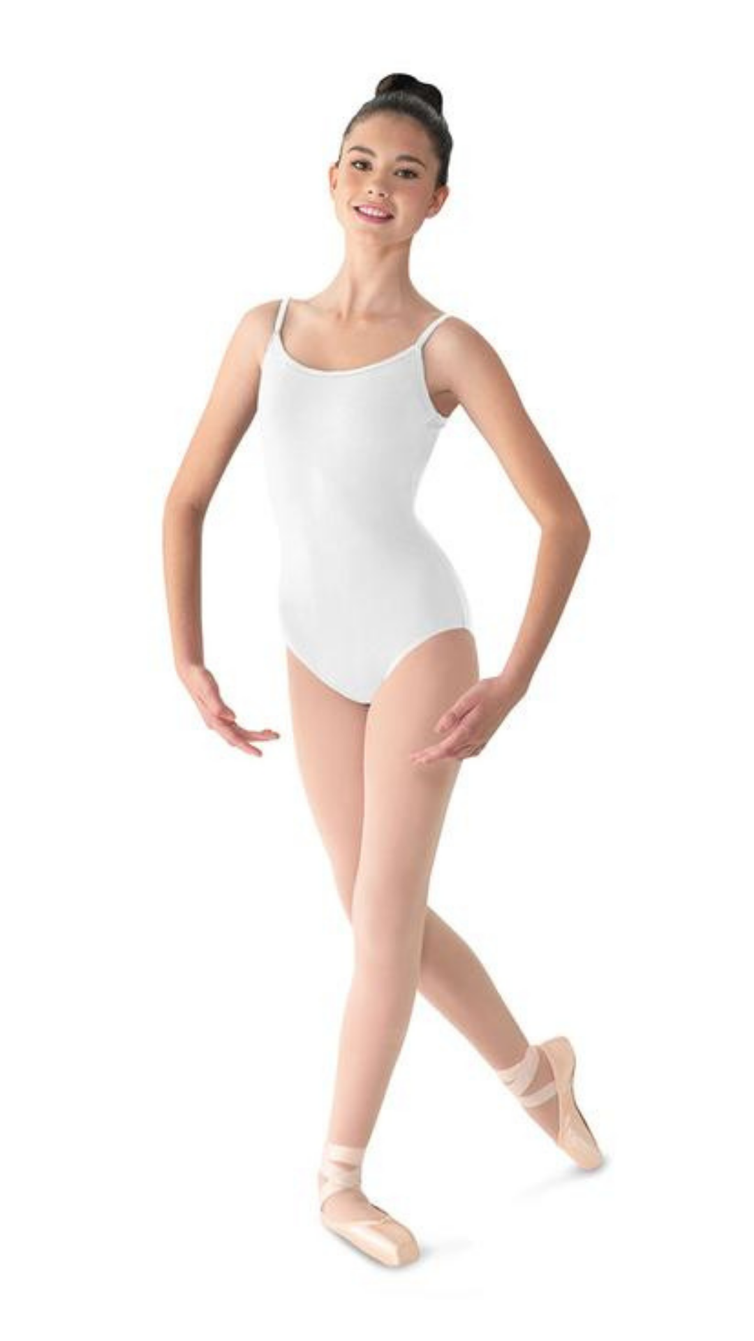 Scoop Neck Leotard White front view