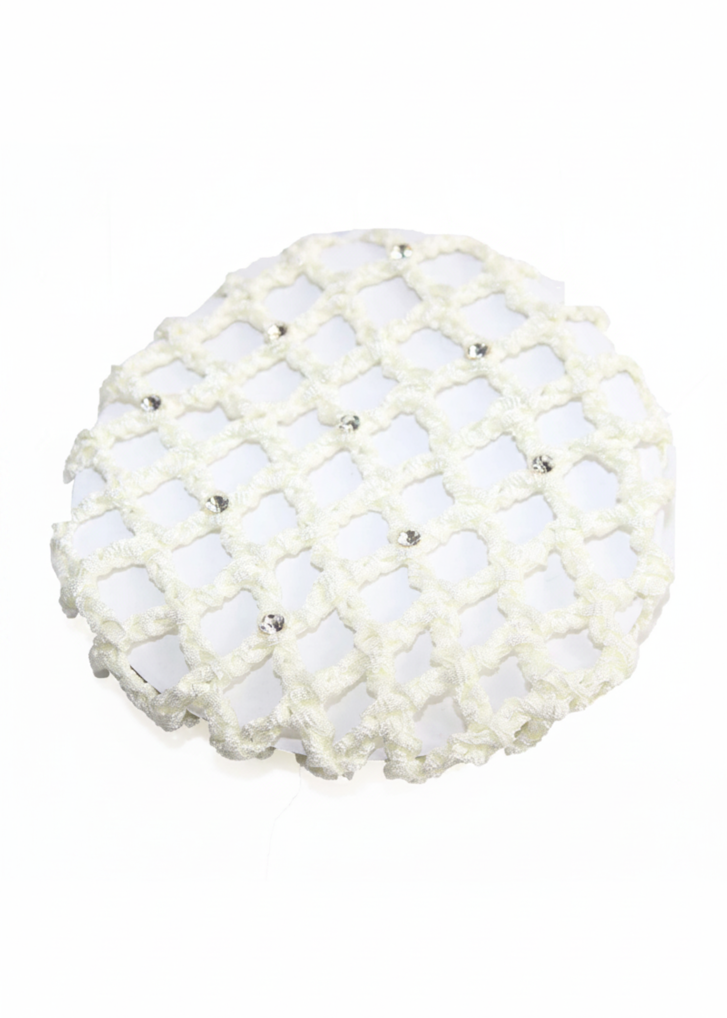 Medium Bun Cover with Rhinestones cream