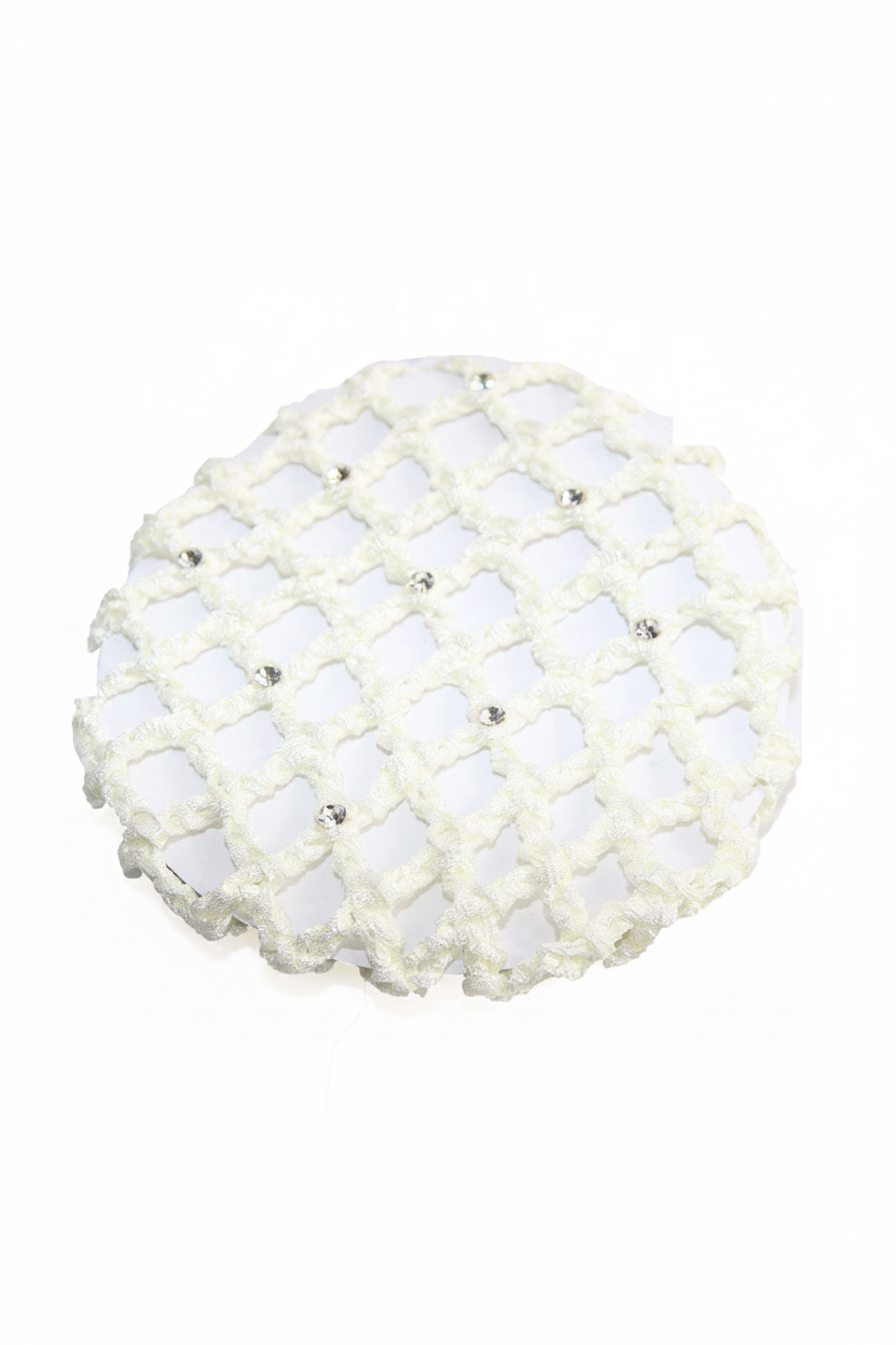 Small Bun Cover with Rhinestones cream