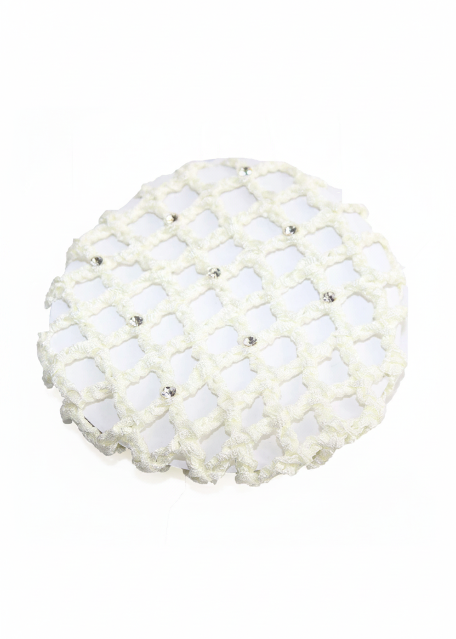 Small Bun Cover with Rhinestones cream