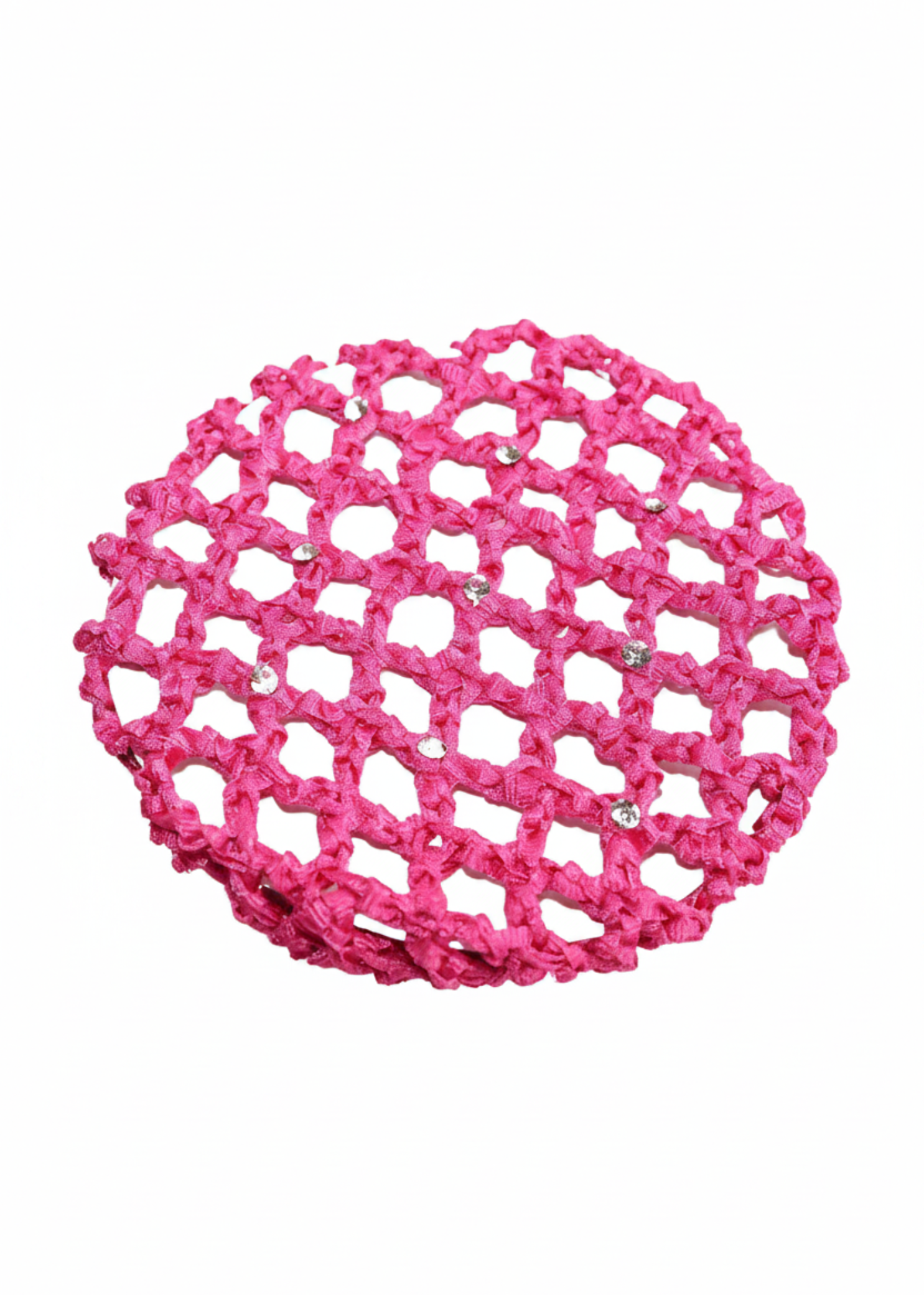 Small Bun Cover with Rhinestones hot pink