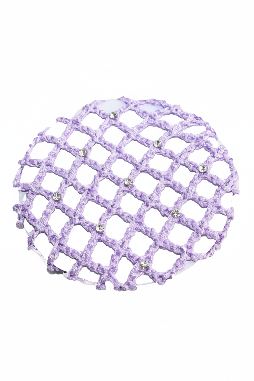 Small Bun Cover with Rhinestones lilac