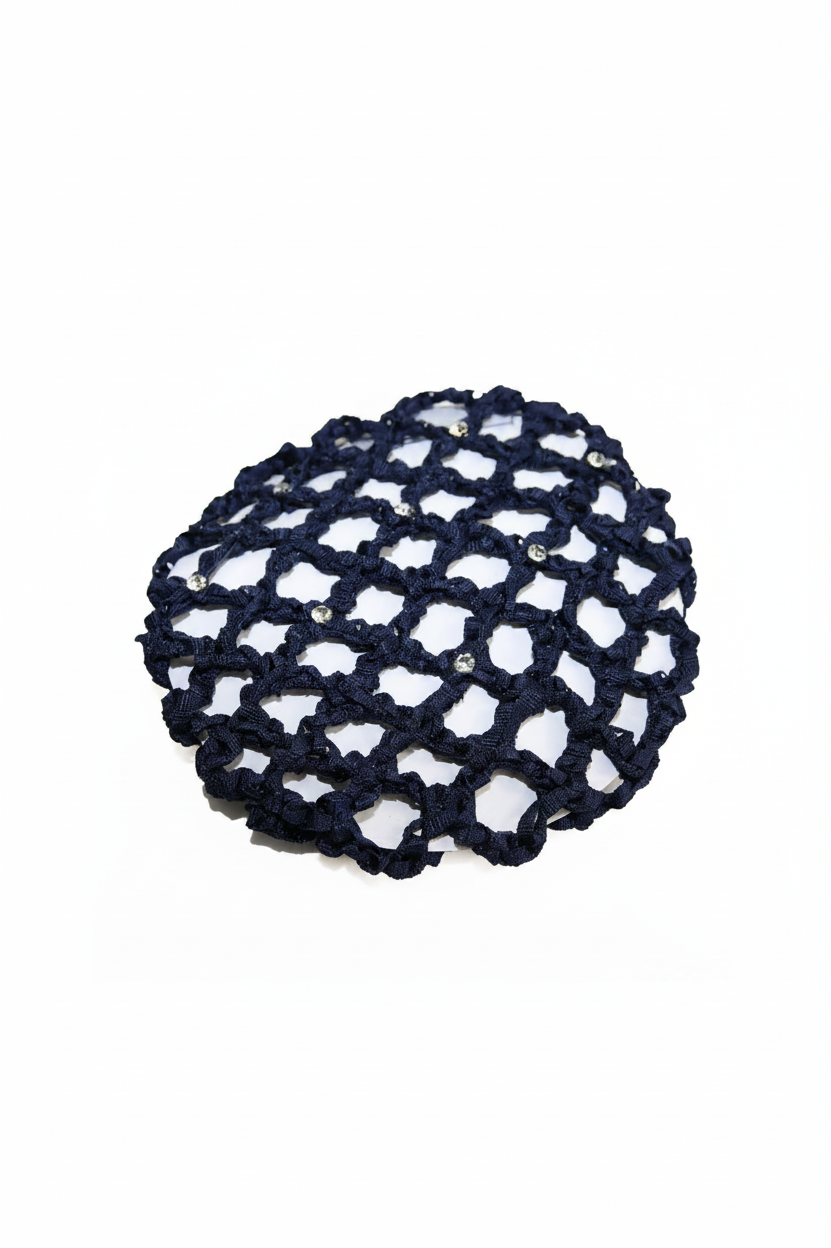 Medium Bun Cover with Rhinestones navy