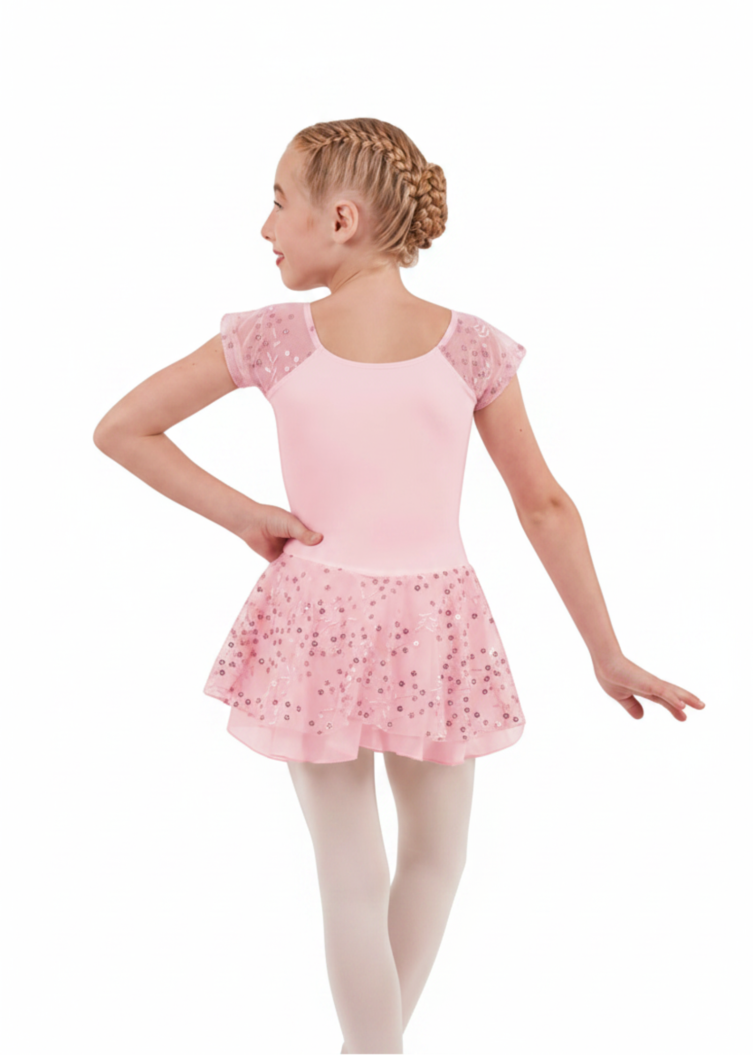 Cap Sleeve Dress Pink back view