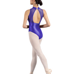 Mock Neck Tank Leotard Azure back view