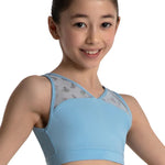 Luna Bra Top Light Blue front view