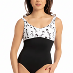 Étoile Wide Strap Leotard Cascading Floral front view