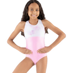 Star Swirl Leotard Galaxy Medium Pink front view