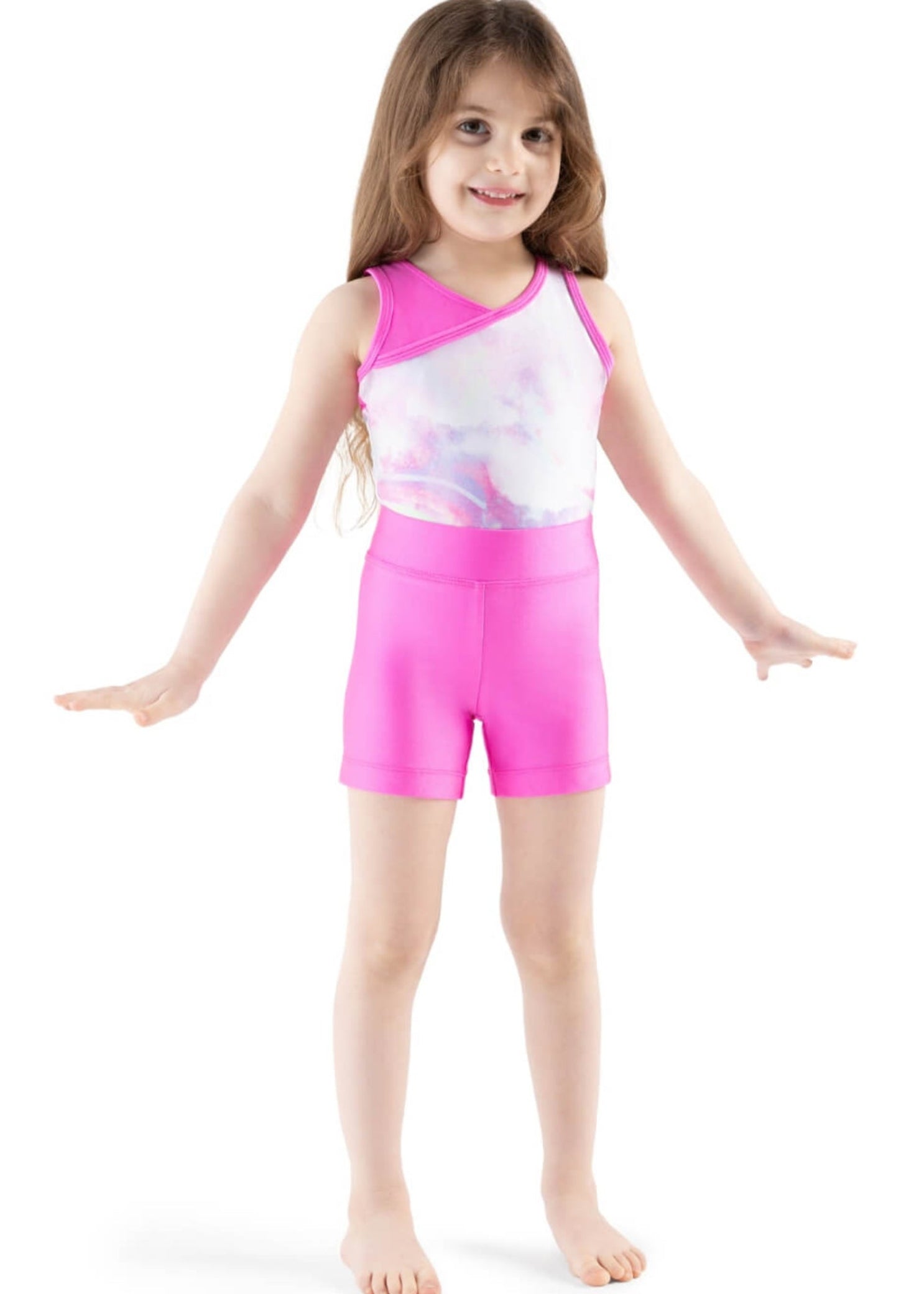 Good Vibes Shorts Neon Pink front view