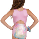 Shine Bright Leotard Pink Unicorn Sparkle back view