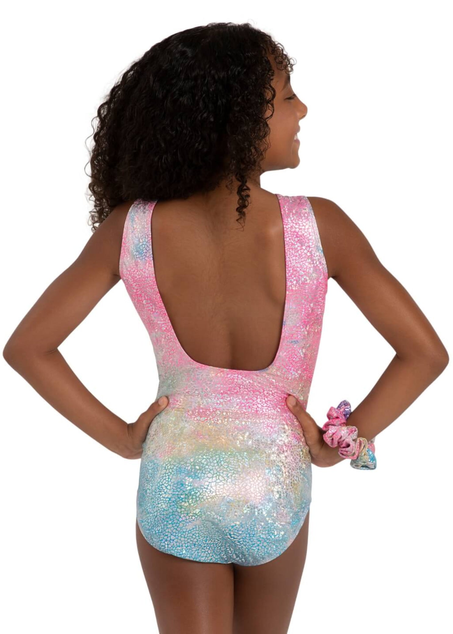 Pegasus Leotard Pink Unicorn Sparkle back view