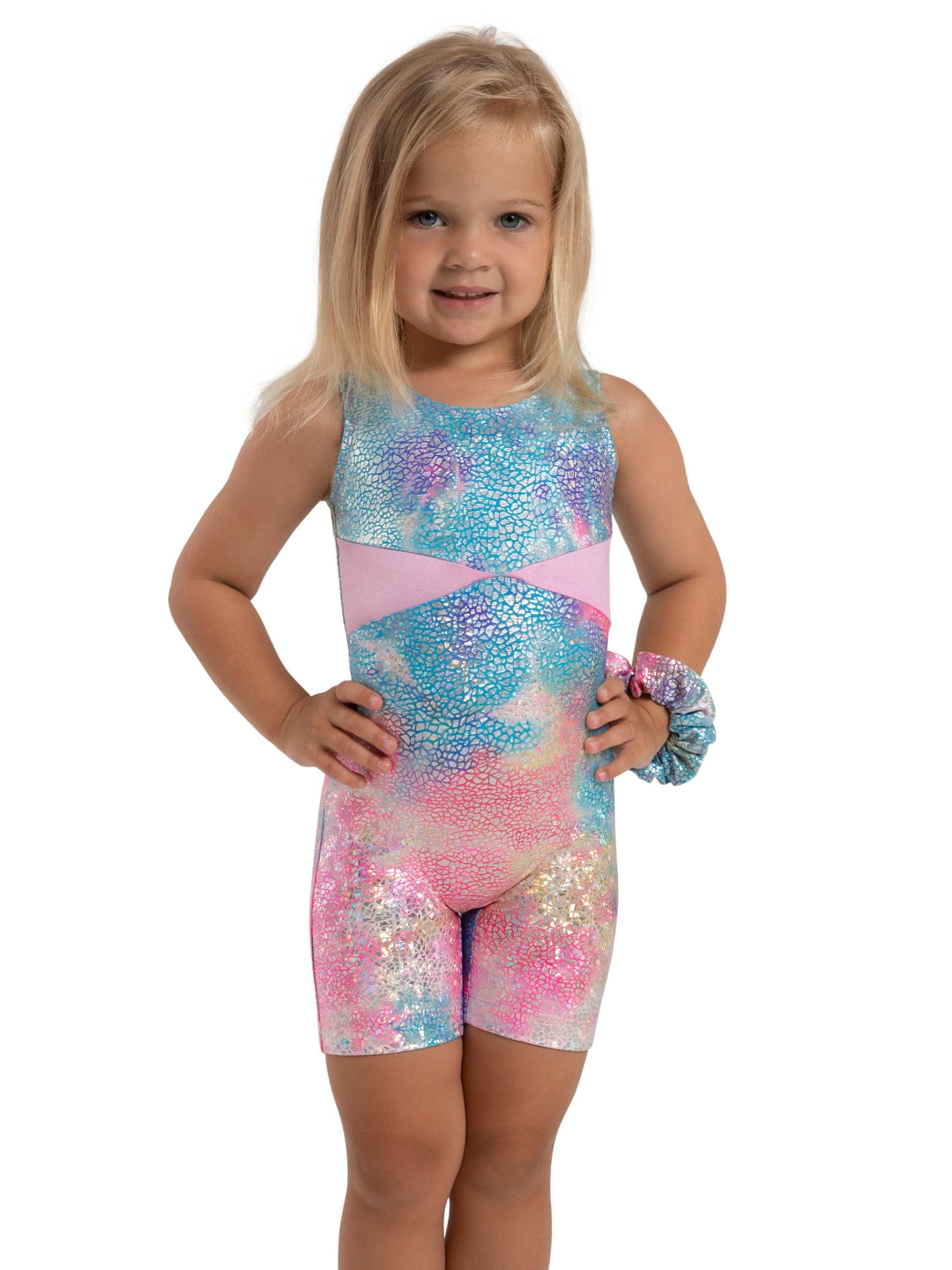 Stardust Biketard Pink Unicorn Sparkle front view
