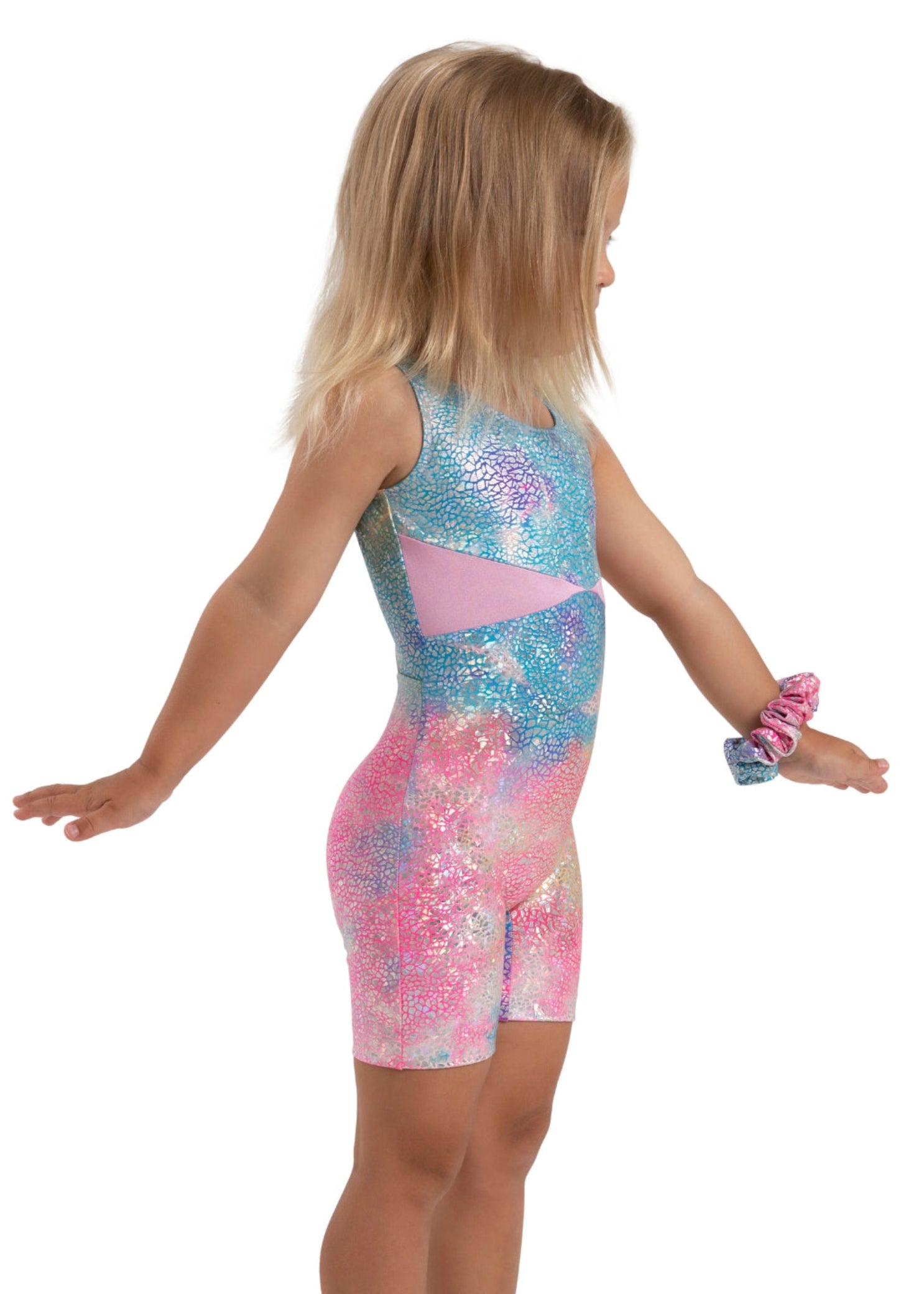 Stardust Biketard Pink Unicorn Sparkle side view