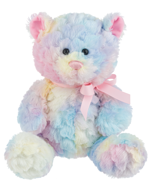 12" Sugar Swirl Bear Rainbow front view