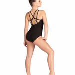 Taytum Cutaway Tank Leotard Black back view