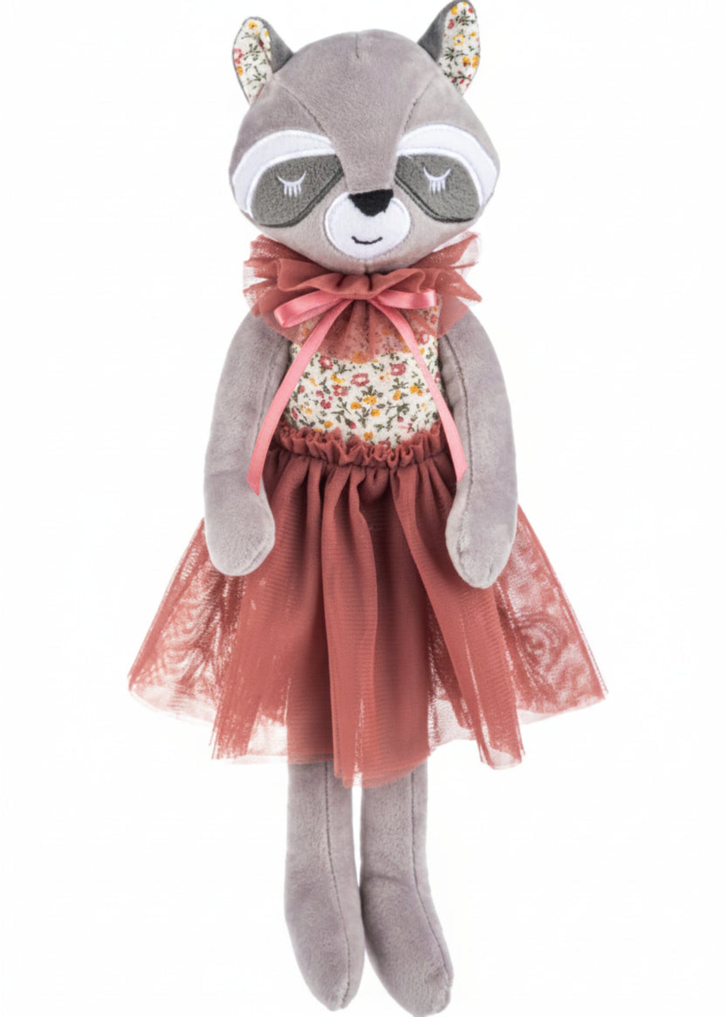 15" Blossom & Bows Woodland Raccoon front view