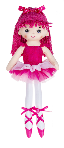 16" Ballerina Doll Dark Pink front view