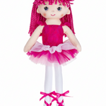 16" Ballerina Doll Dark Pink front view