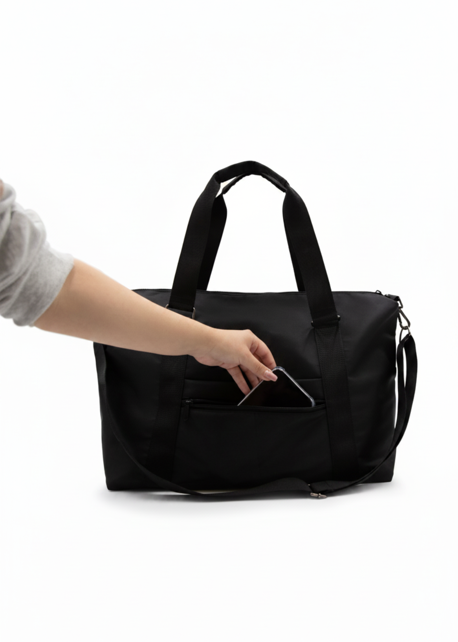 Casey Carry-All Duffle Black external pocket