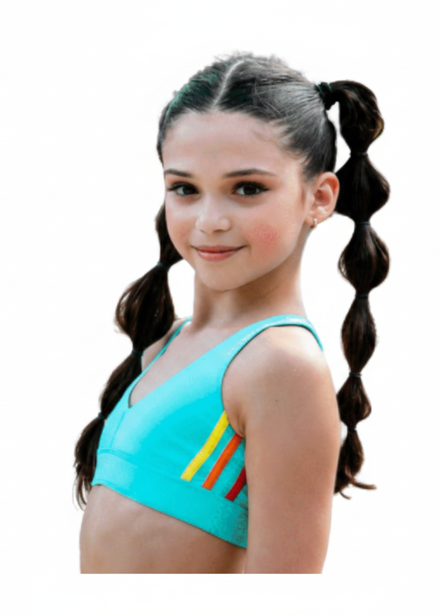 Lily Top pool blue/multi front view