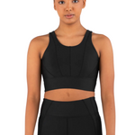 Glo Crop Top Black front view