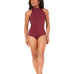 Embellish High Neck Leotard Windsor Wine Ornate Romace front view