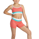Triple Threat Top & Short Coral Crush front view