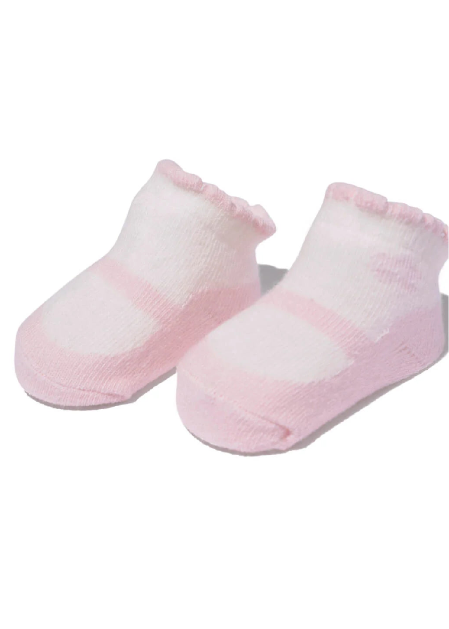 2-Pack Baby Ballet Sock Pink & White front view