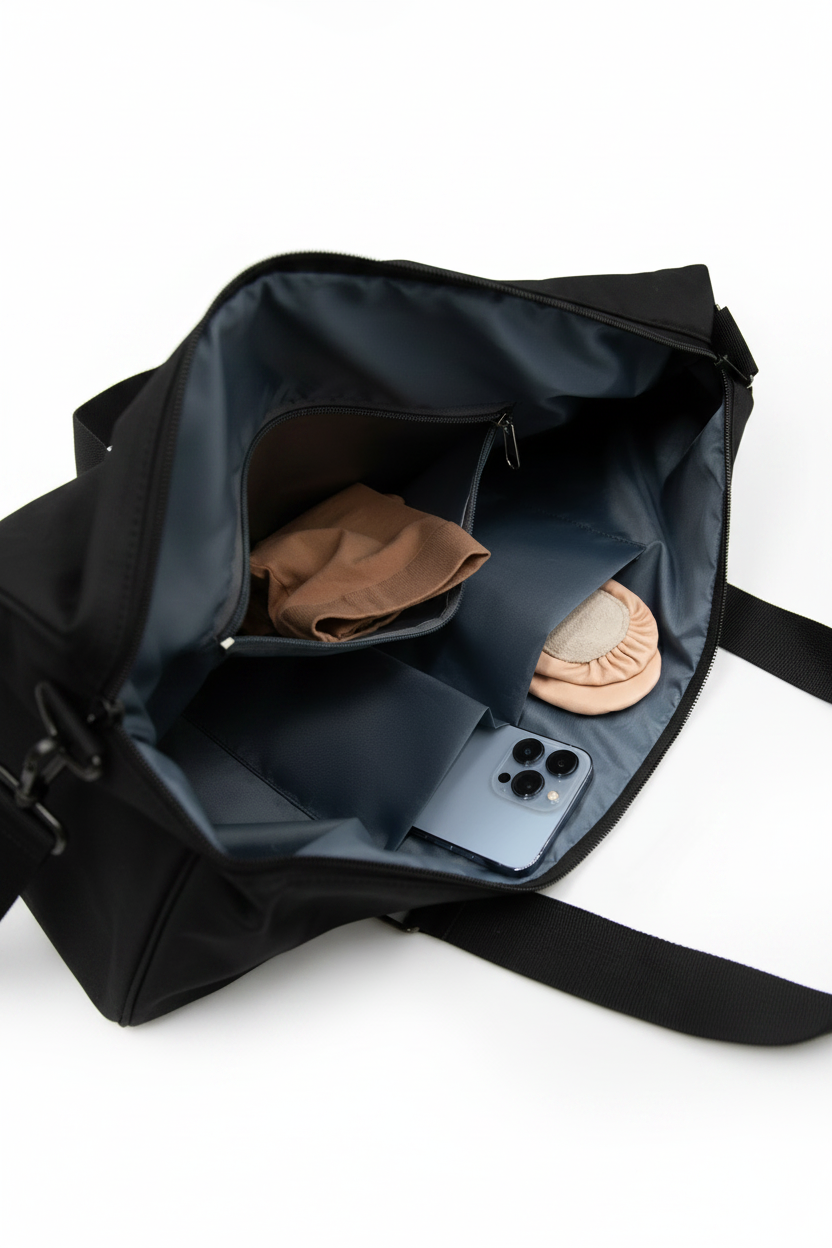 Casey Carry-All Duffle Black interior view