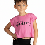 Script Dancer Heart Top bright pink front view