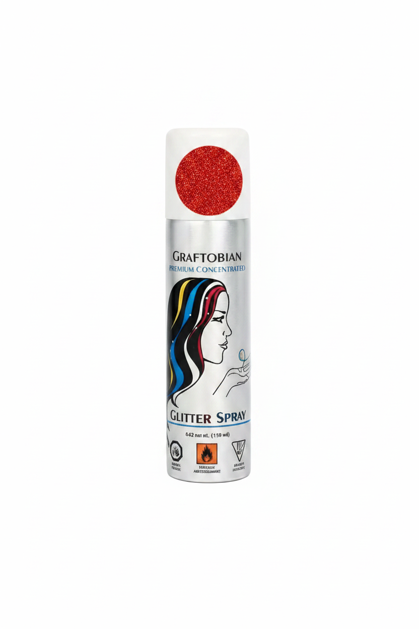 Glitter Hair and Body Spray Red front view