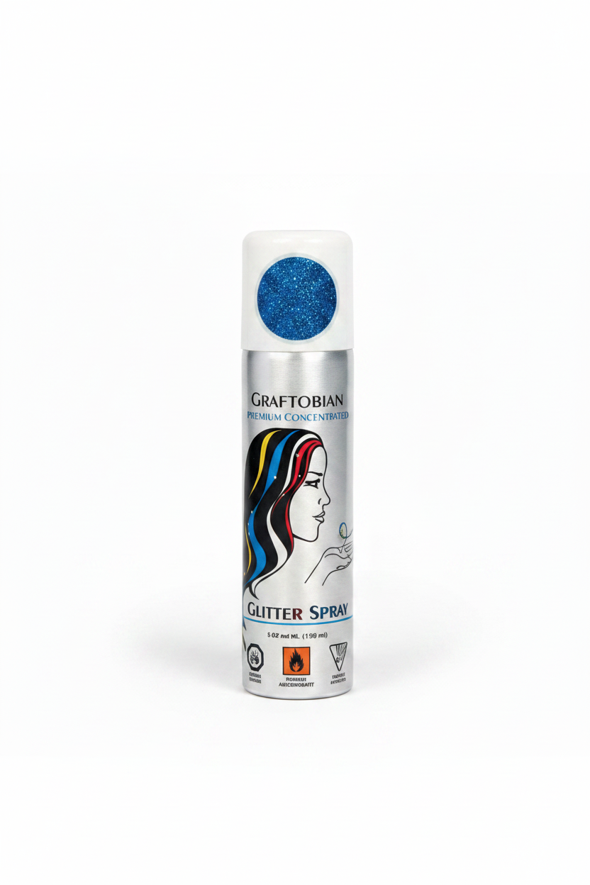 Glitter Hair and Body Spray Blue front view
