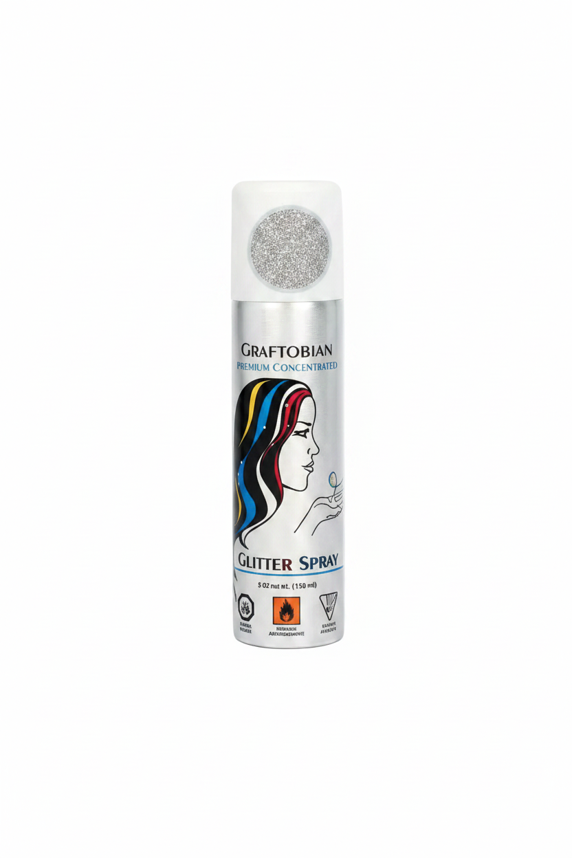 Glitter Hair and Body Spray Silver front view
