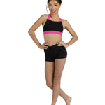 Dakota Top Black/Neon Pink front view