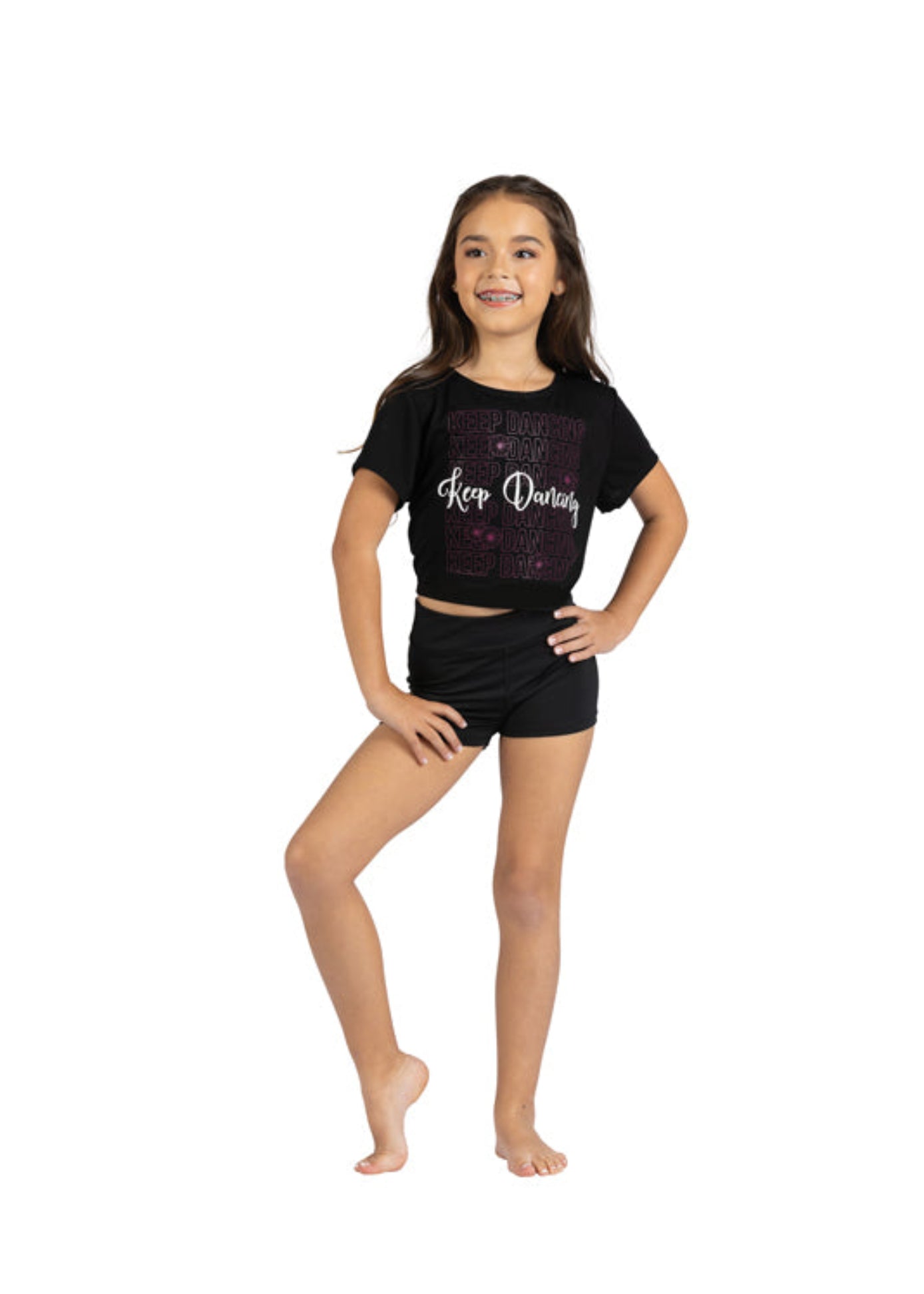 Keep Dancing Tee Black front view